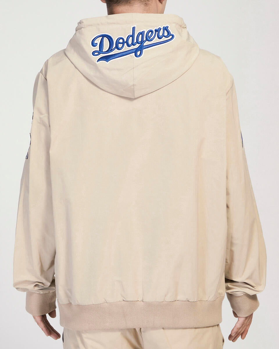 Pro Standard Los Angeles Dodgers Hybrid Woven Fz Po Hoodie-Cream