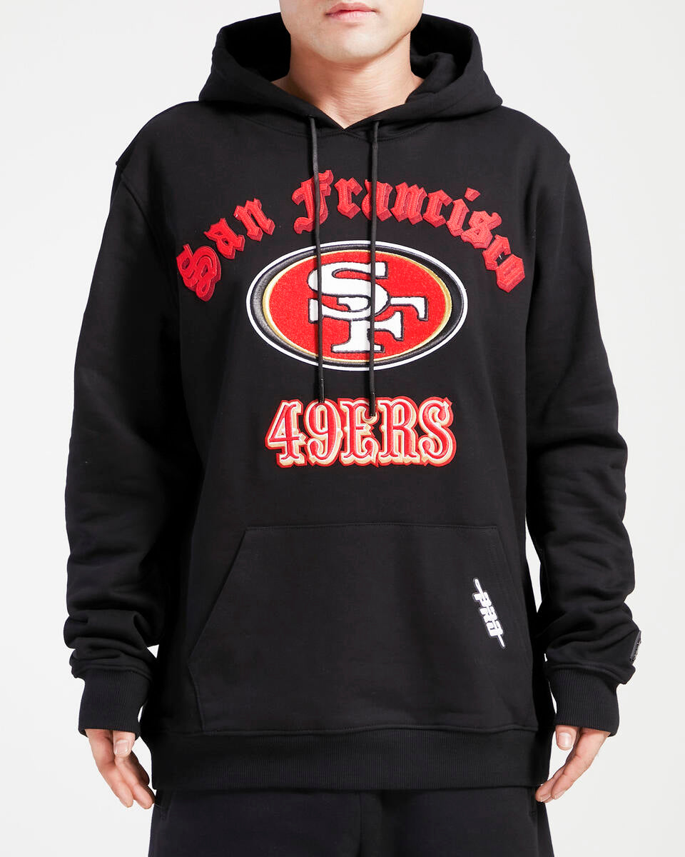 PRO STANDARDS SAN FRANCISCO 49ERS OLD ENGLISH FLC PO HOODIE-BLACK