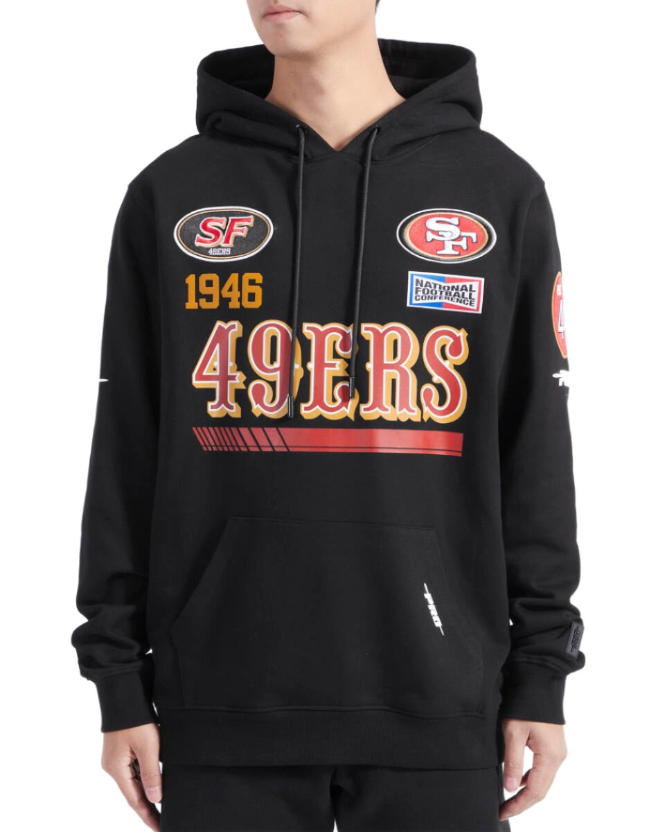 Pro Standard San Francisco 49ers Fast Lane Fleece PO Hoodie-Black