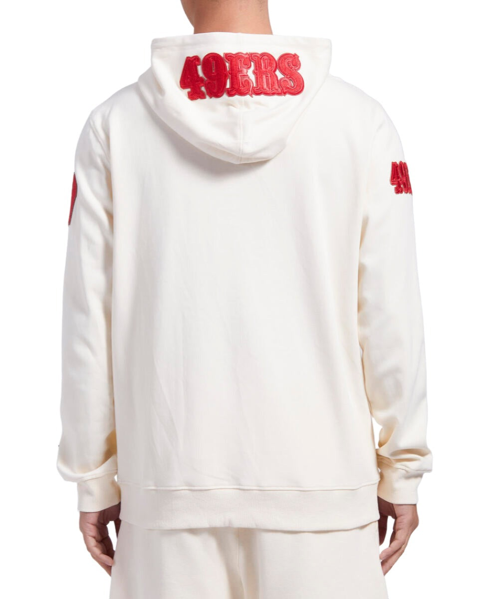 Pro Standard Men's San Francisco 49ERS Triple Tonal Dk Full Zip Hoodie - Eggshell