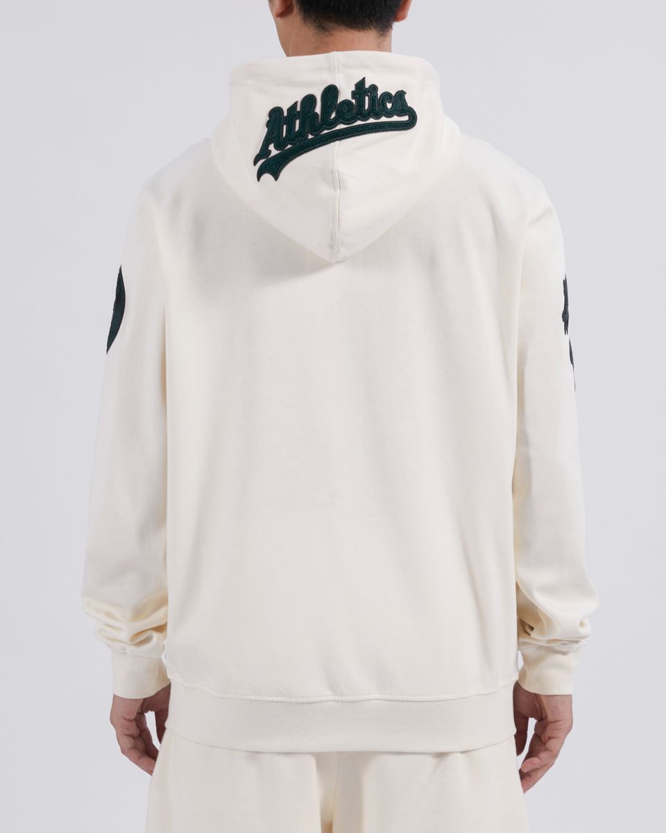 Pro Standard Oakland Athletics Triple Tonal DK Full-Zip Up Hoodie - EggShell