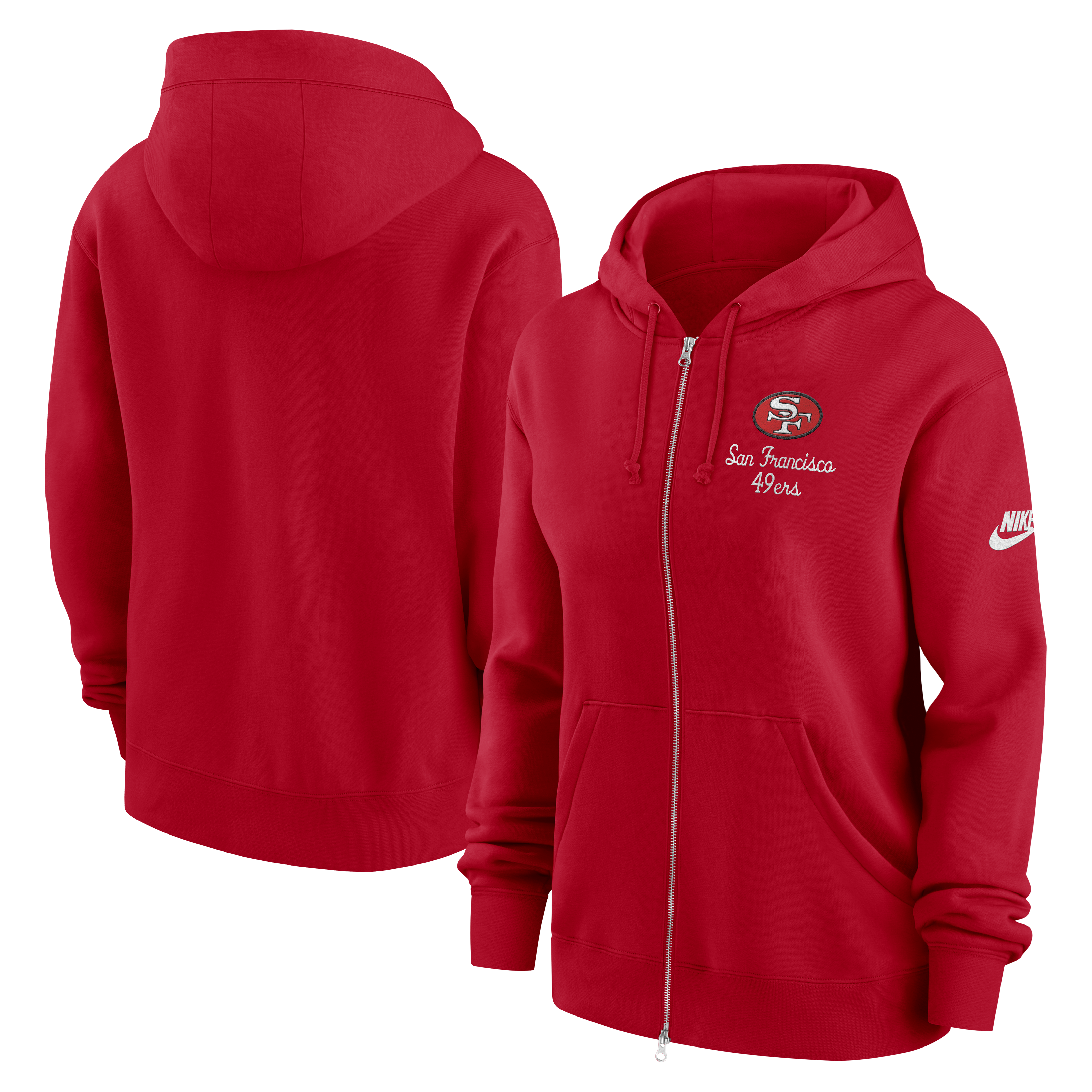 Nike Women's San Francisco 49ers Rewind Phoenix Hoodie-Red