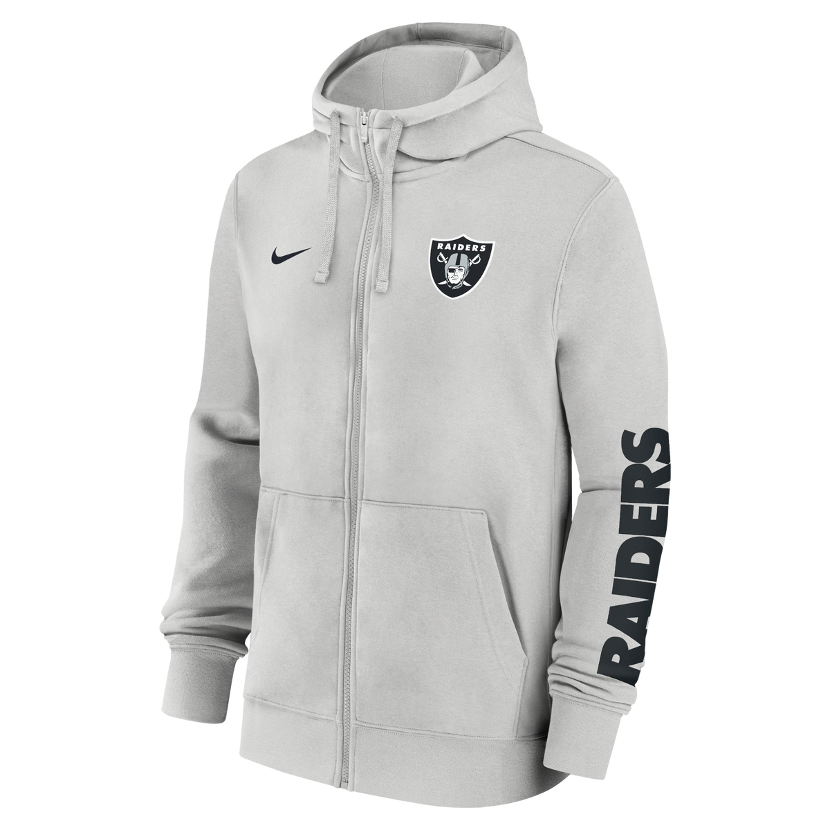 Nike Las Vegas Raiders Cool Down Club Full-Zip Hoodie in Photon Dust, front view