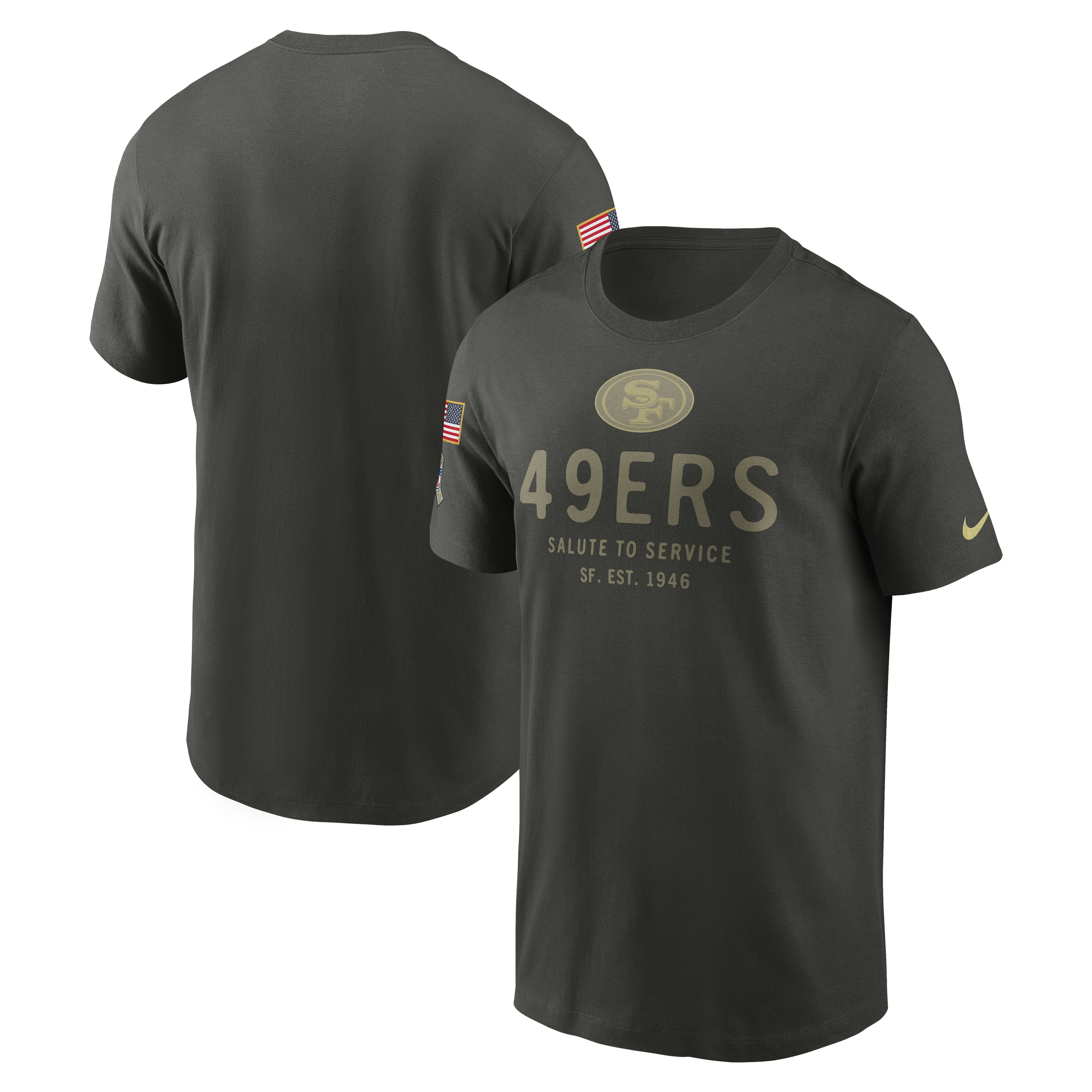 Men's San Francisco 49ers Nike 2025 Salute to Service Sideline Primary Edge Dri-FIT T-Shirt