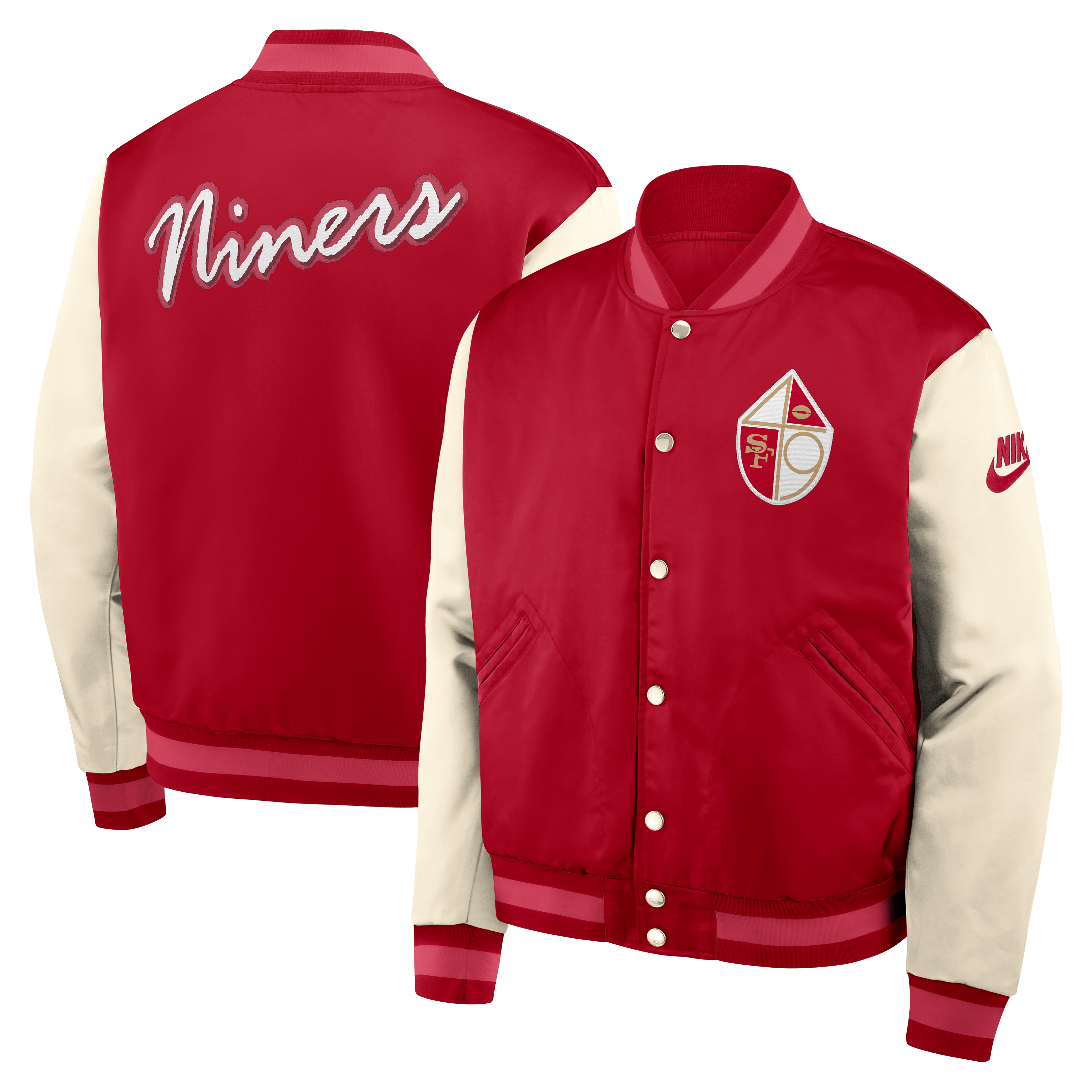 Nike Men's San Francisco 49ers Rewind Legacy Varsity Jacket