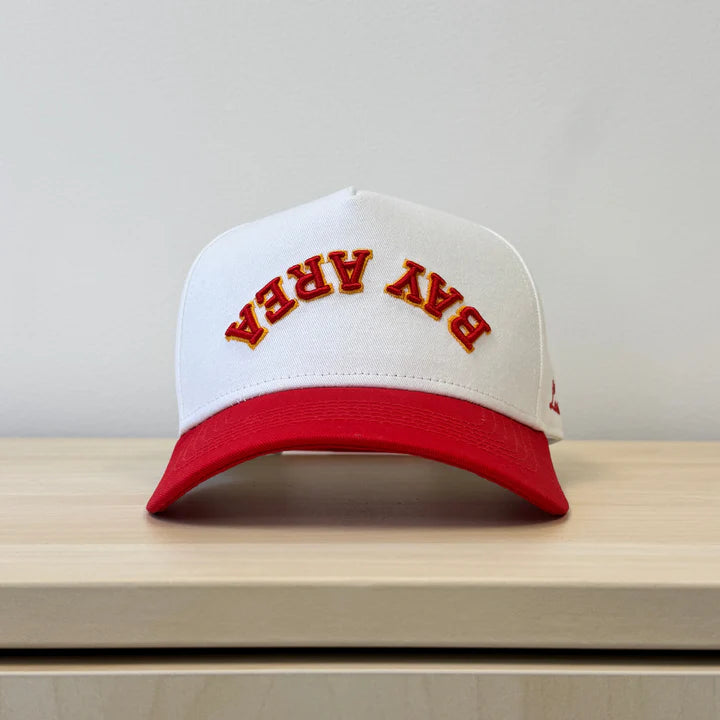 Laces Bay Area Downside Up Adjustable Hat- Red/Gold