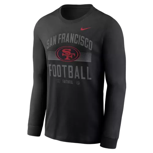 Nike San Francisco 49ers Essential Long-Sleeve Cotton T-Shirt - Black