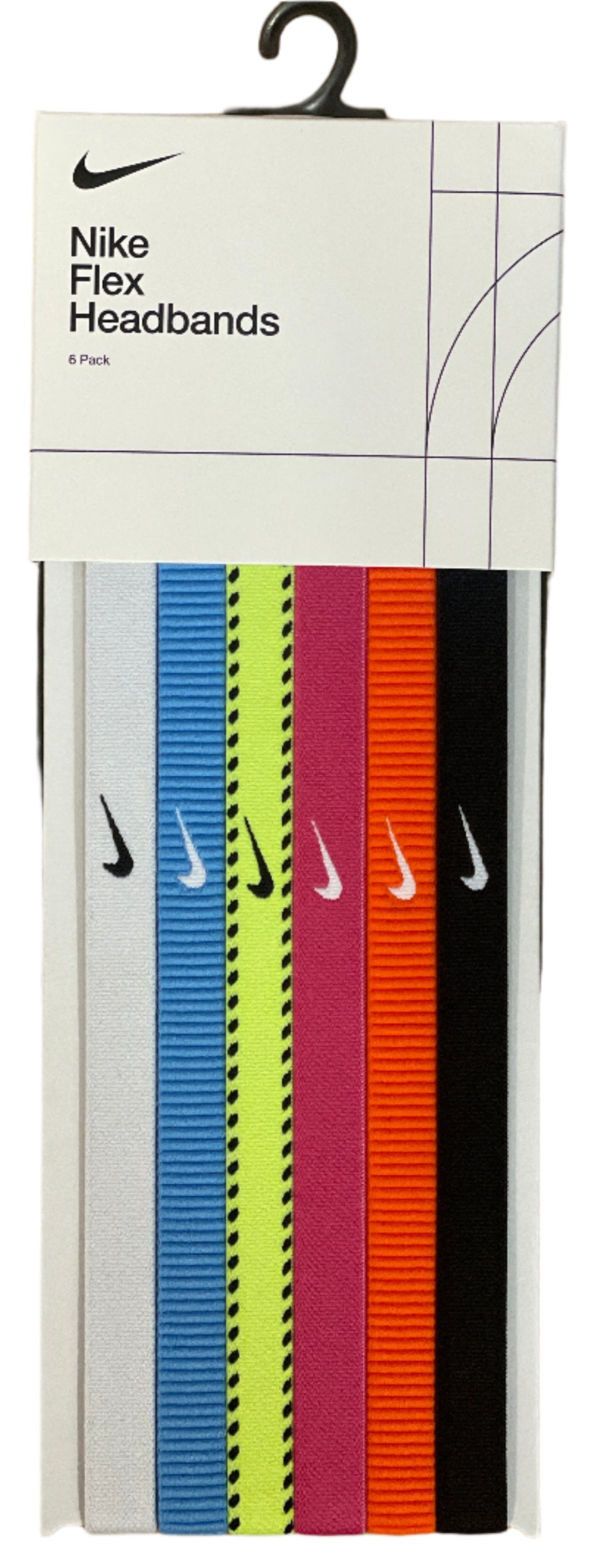 Nike Flex Headbands 6-Pack -Pink/Volt/Baby Blue