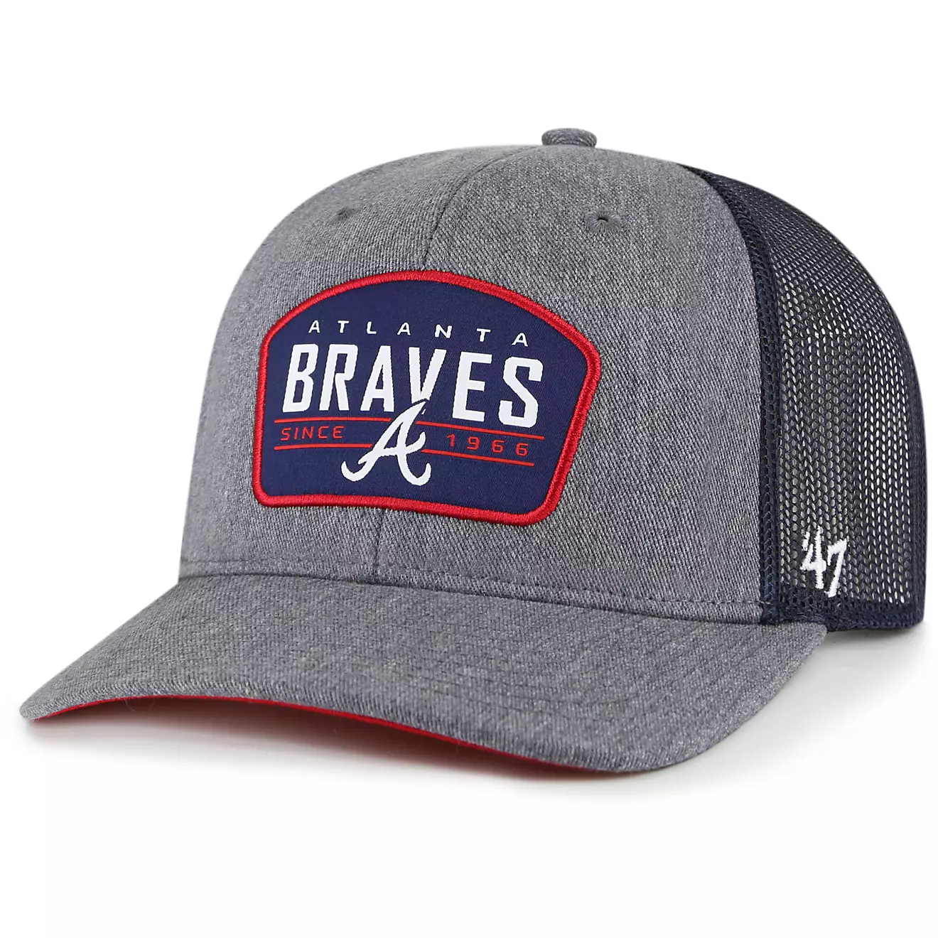 ' 47 BRAND ATLANTA BRAVES SLATE TRUCKER ADJUSTABLE SNAPBACK HAT