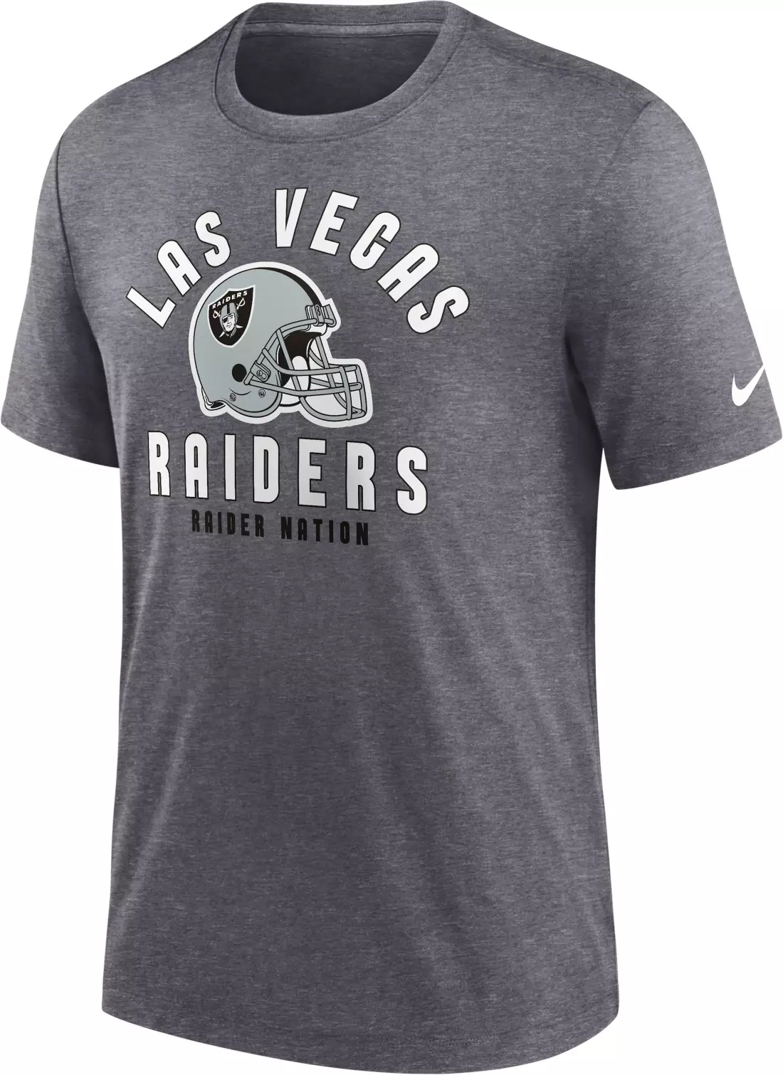 Nike Men's Las Vegas Raiders Blitz Stacked Dark Grey Heather T-Shirt