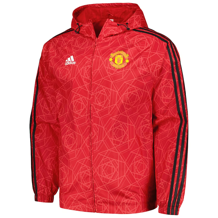 Adidas Men's Manchester United DNA Full-Zip Windbreaker 23/24-Red