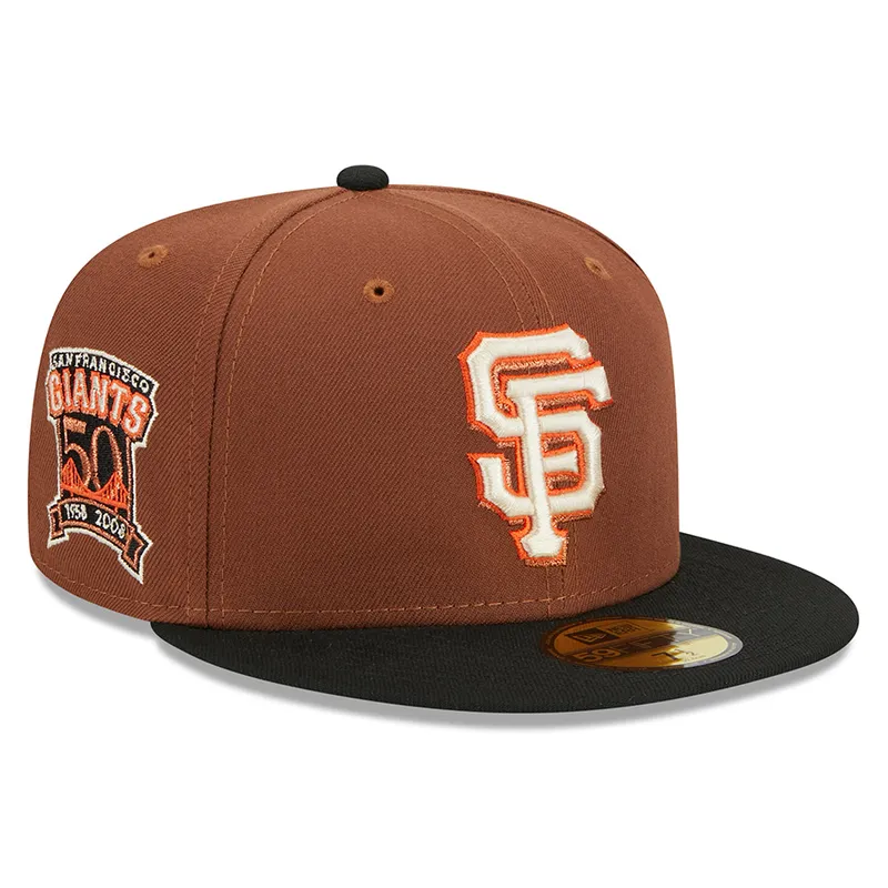 New Era San Francisco Giants Harvest 50th Side Patch 59fifty Fitted Hat-Brown