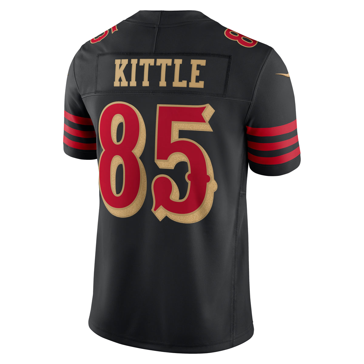 Nike men's George Kittle #85 San Francisco 49ers Rivalries Limited jersey in black, back view