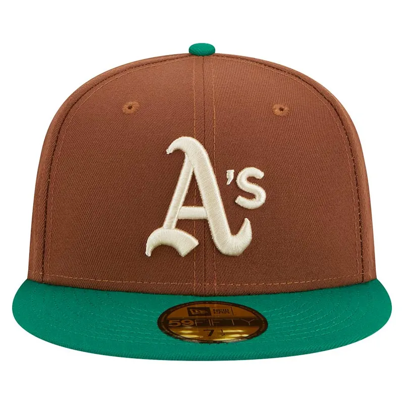 New Era Oakland Athletics Harvest 30th Side Patch 59fifty Fitted Hat-Brown