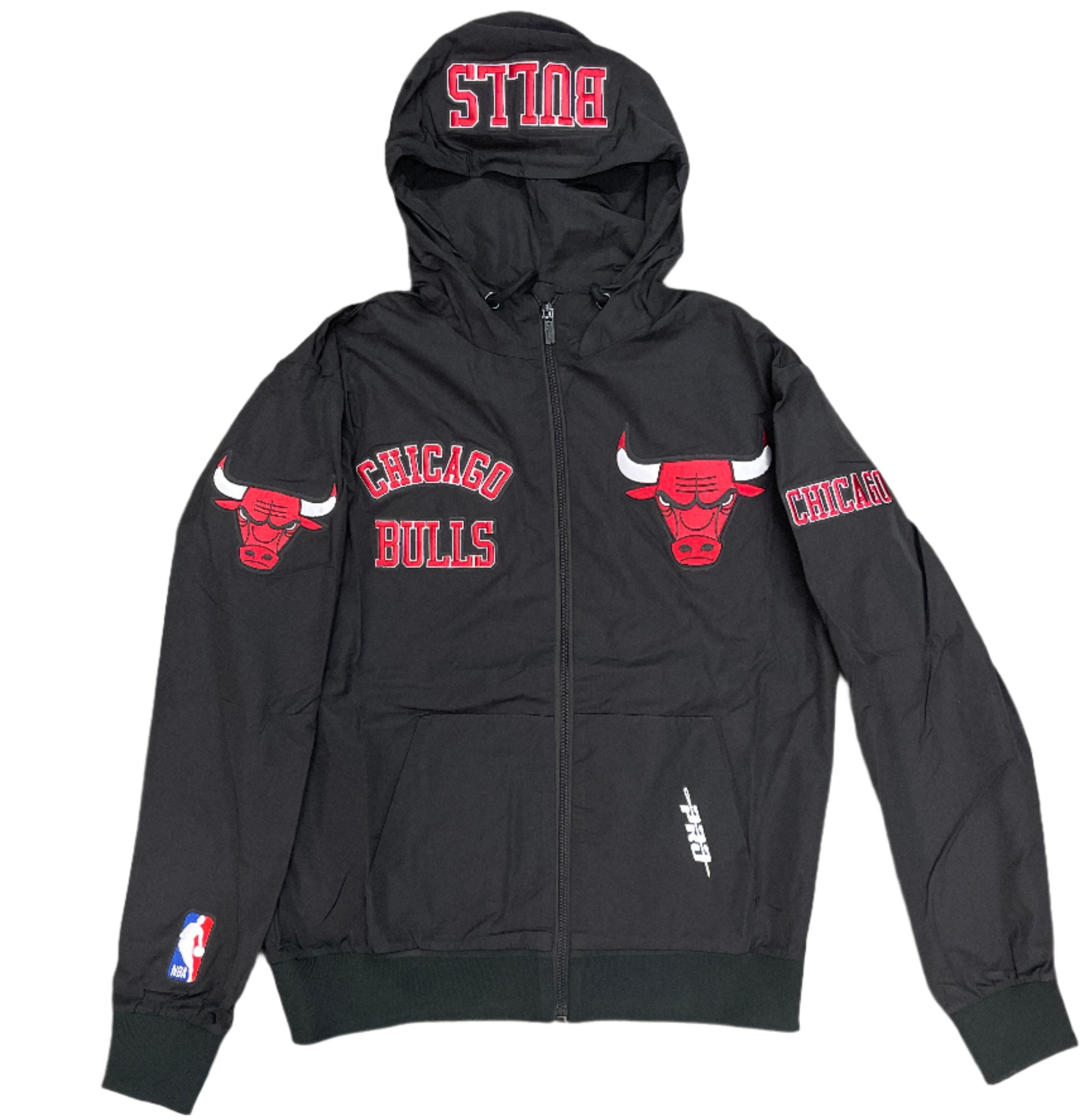 Pro Standard Chicago Bulls Hybrid Woven Fz Jacket-Black