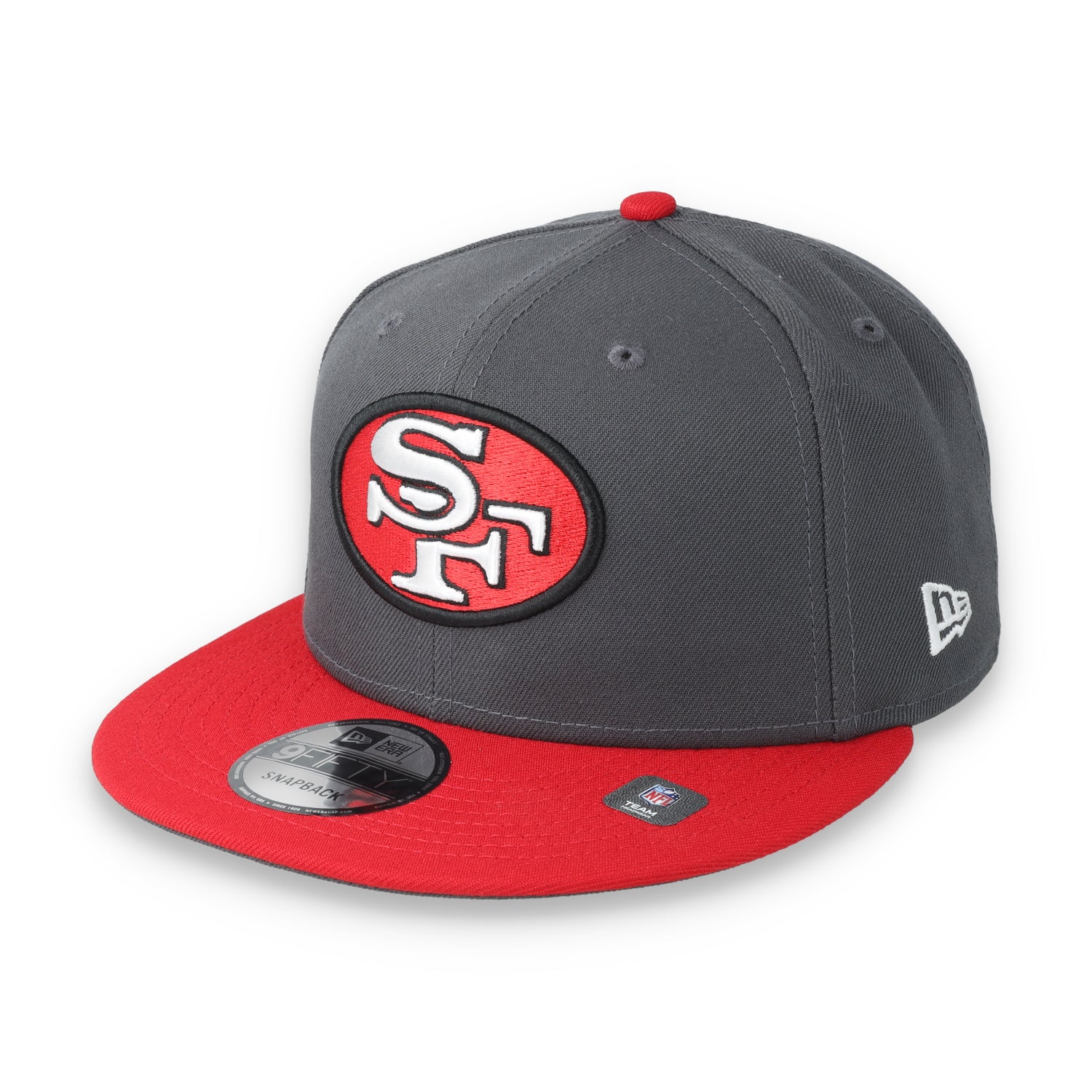 New Era San Francisco 49ers 40th Anniversary Side Patch 9FIFTY Snapback Hat-Grey/Scarlet/White
