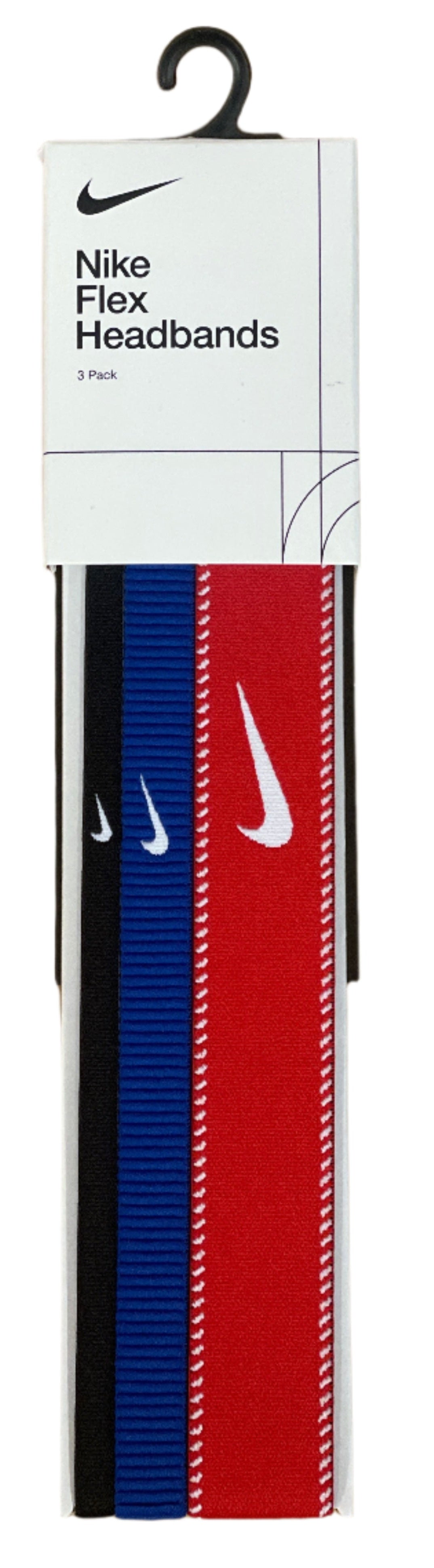 Nike Flex Headbands 3-Pack -Black/Royal/Red