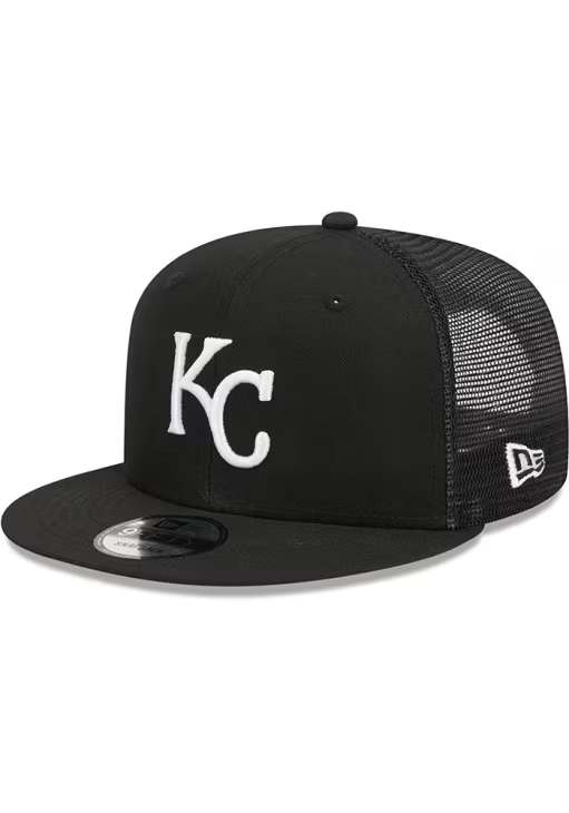 New Era Kansas City Royals 9FIFTYTrucker Snapback Hat-Black/White