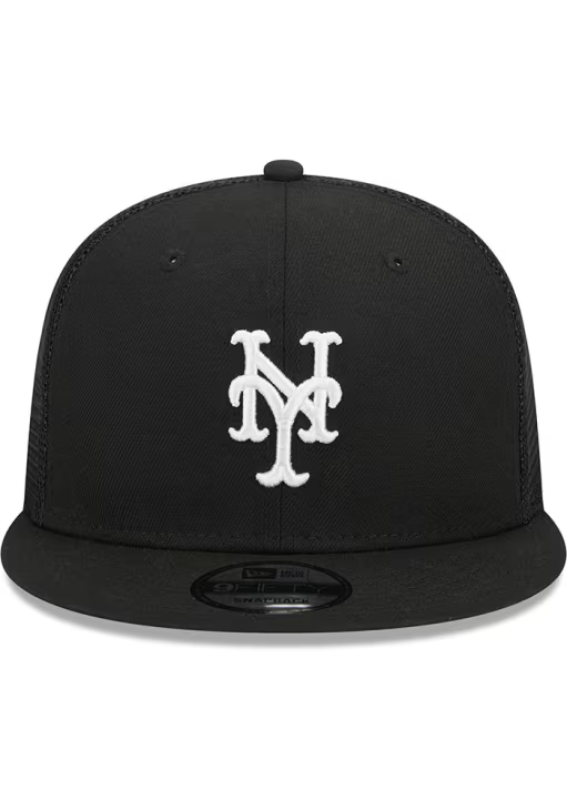 New Era New York Mets Trucker 9FIFTY Snapback Hat-Black/White