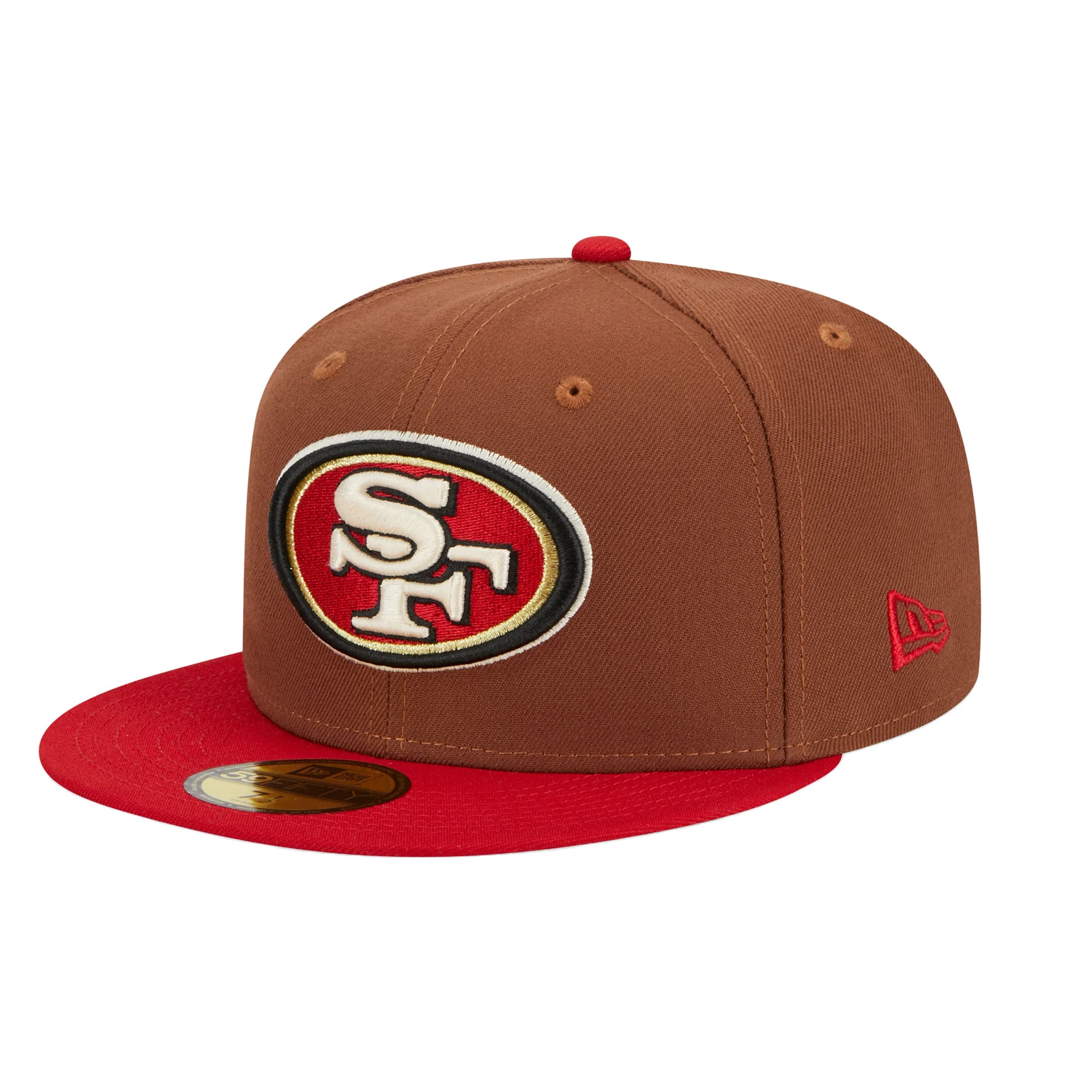 New Era San Francisco Harvest 49ers 70th Anniversary Side Patch 59fifty Fitted Hat- Brown