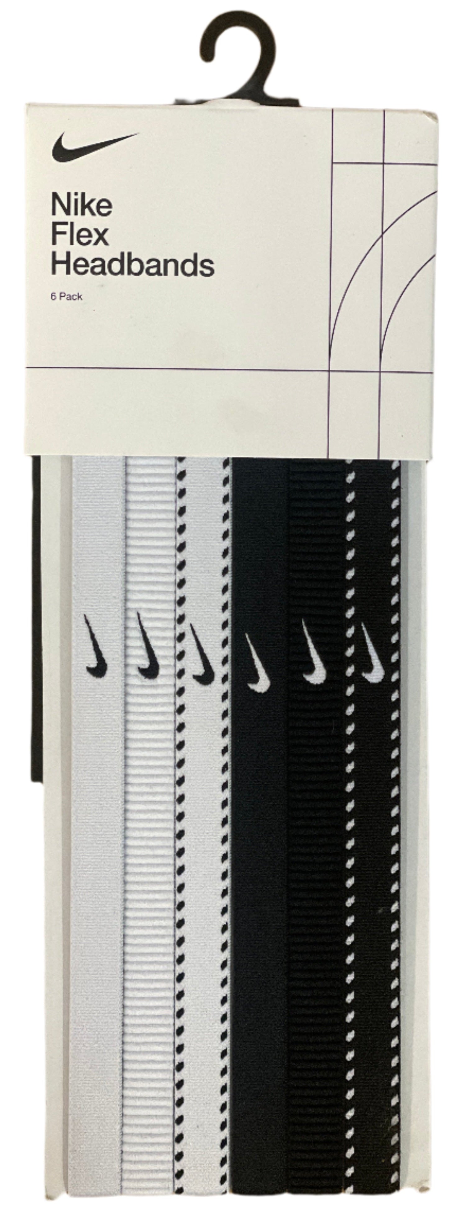 Nike Flex Headbands 6-Pack -Black/White