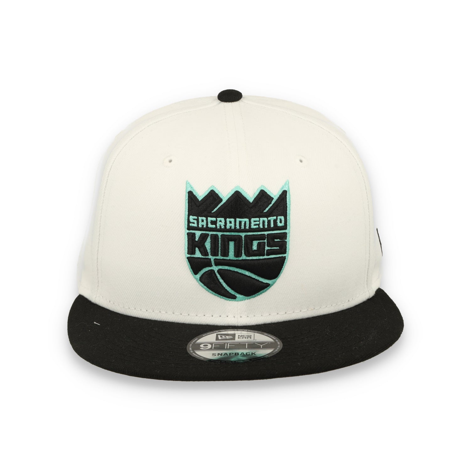 New Era Sacramento Kings 2-Tone Color Pack 9FIFTY Snapback Hat -White/Black/Teal