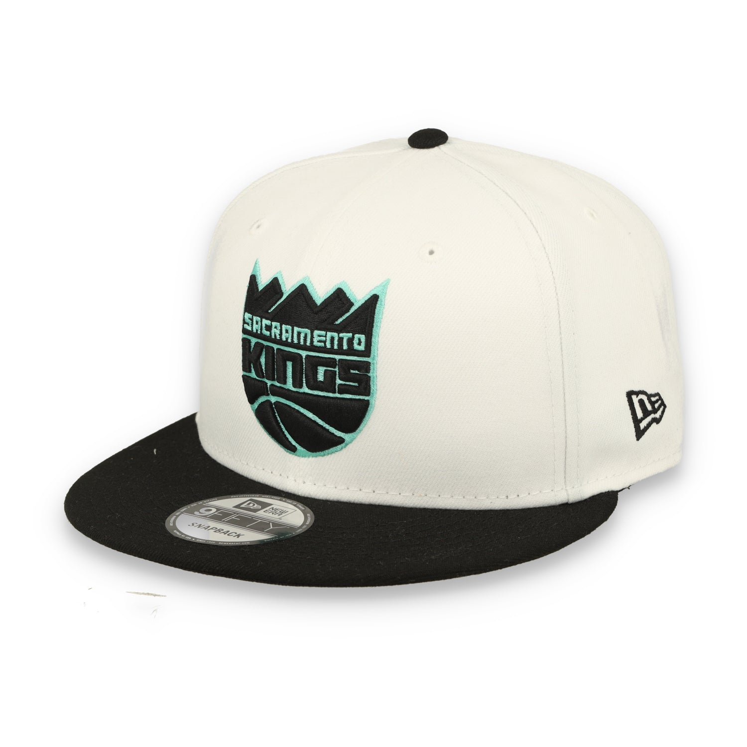 New Era Sacramento Kings 2-Tone Color Pack 9FIFTY Snapback Hat -White/Black/Teal