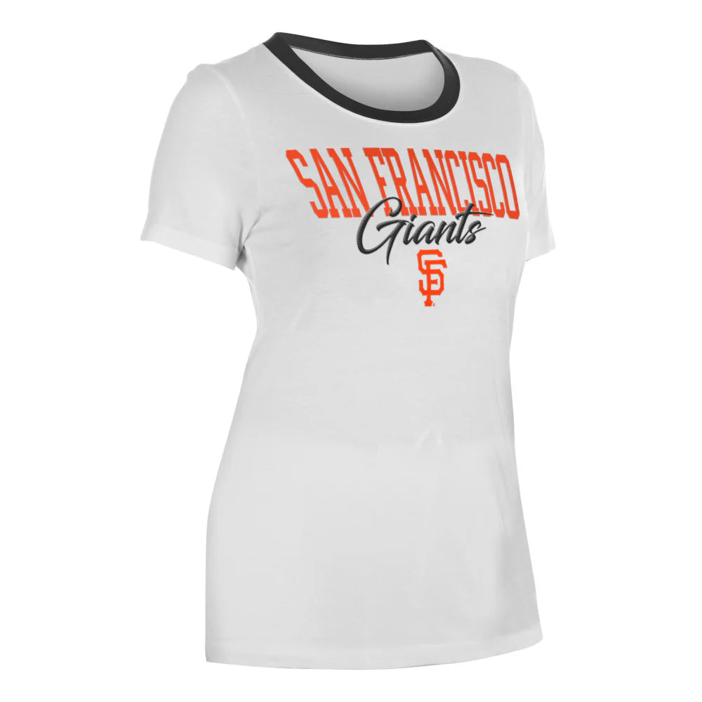 New Era Women's San Francisco Giants Ringer Scoop Logo-White