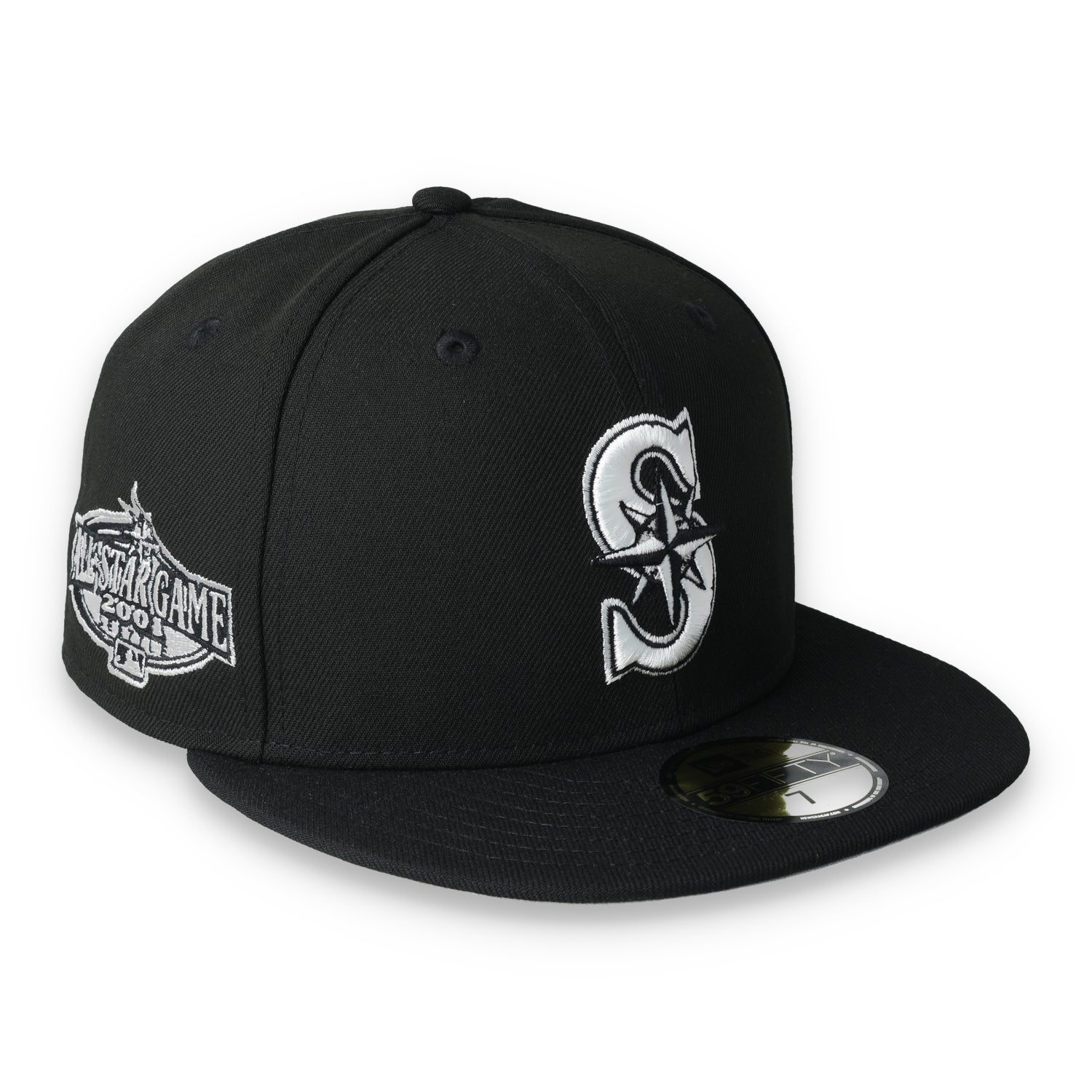 New Era Seattle Mariners Side Patch 2001 All Star Game 59Fifty Fitted-Black/White