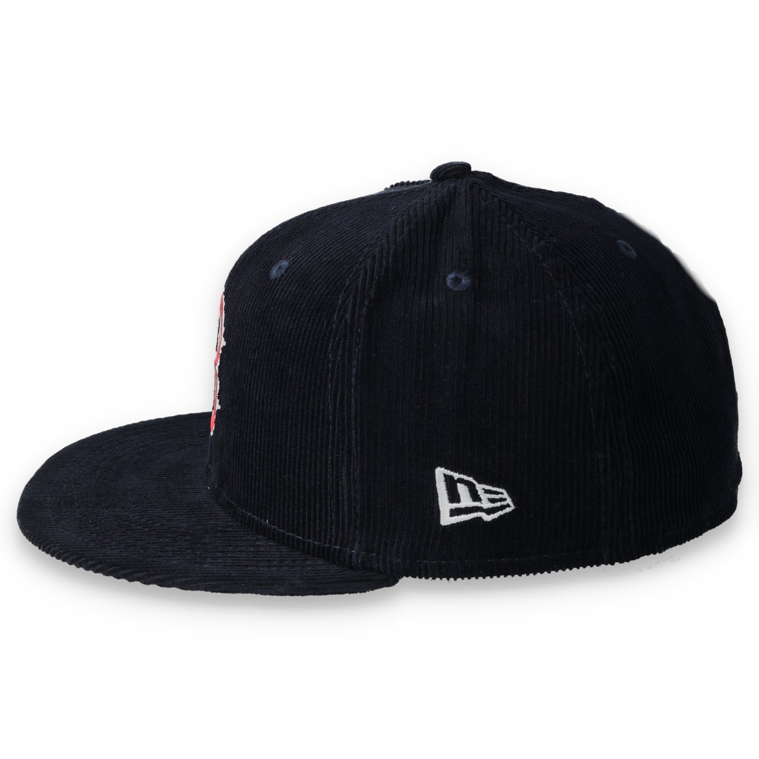 New Era Boston Red Sox Side Patch Corduroy Fitted Hat-Navy Blue