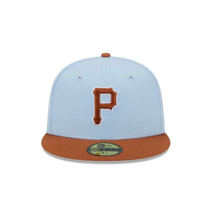 New Era Pittsburgh Pirates Color Pack 59FIFTY Fitted Hat-Light Blue/Rust Orange
