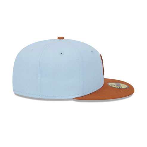 New Era Pittsburgh Pirates Color Pack 59FIFTY Fitted Hat-Light Blue/Rust Orange