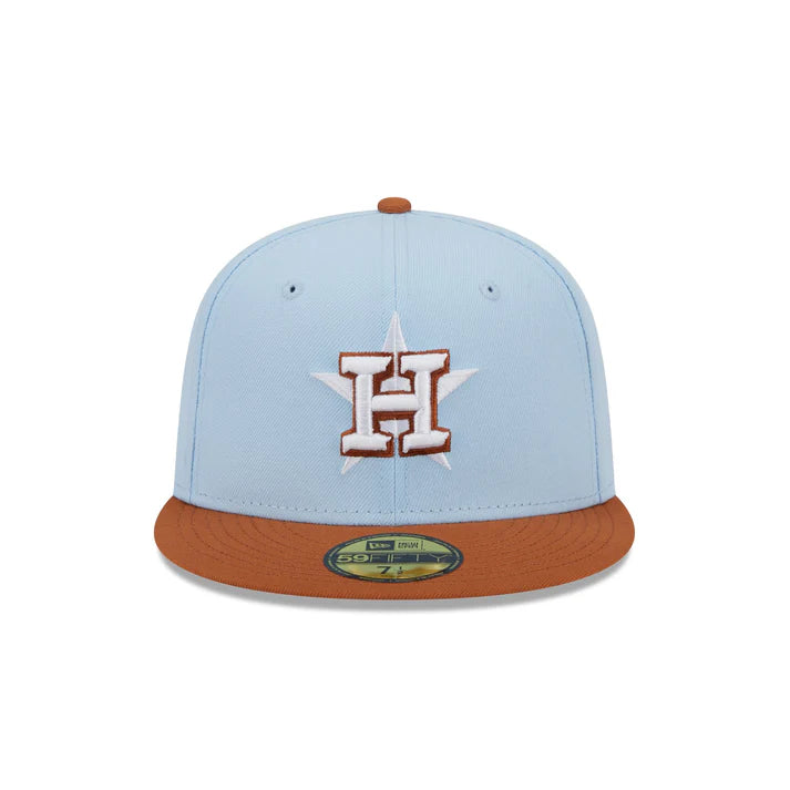 New Era Houston Astros Color Pack 59FIFTY Fitted Hat-Light Blue/Rust Orange