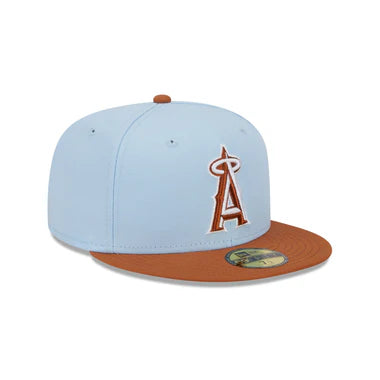 New Era Los Angeles Angels Color Pack 59FIFTY Fitted Hat-Light Blue/Rust Orange