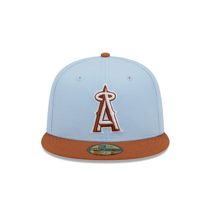 New Era Los Angeles Angels Color Pack 59FIFTY Fitted Hat-Light Blue/Rust Orange
