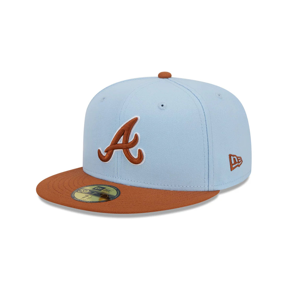 New Era Atlanta Braves Color Pack 59FIFTY Fitted Hat-Light Blue/Rust Orange