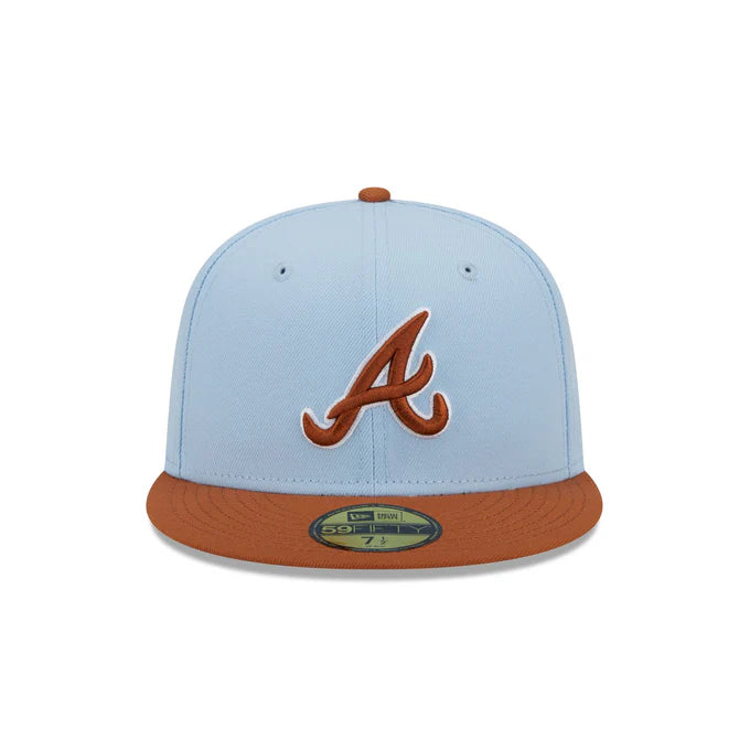 New Era Atlanta Braves Color Pack 59FIFTY Fitted Hat-Light Blue/Rust Orange