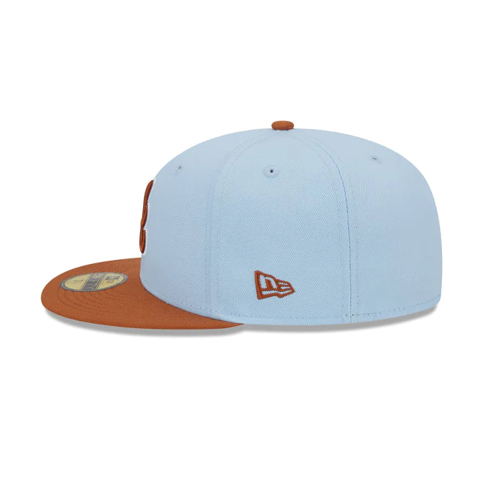 New Era Atlanta Braves Color Pack 59FIFTY Fitted Hat-Light Blue/Rust Orange