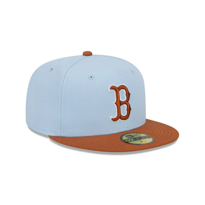 New Era Boston Red Sox Color Pack 59FIFTY Fitted Hat-Light Blue/Rust Orange