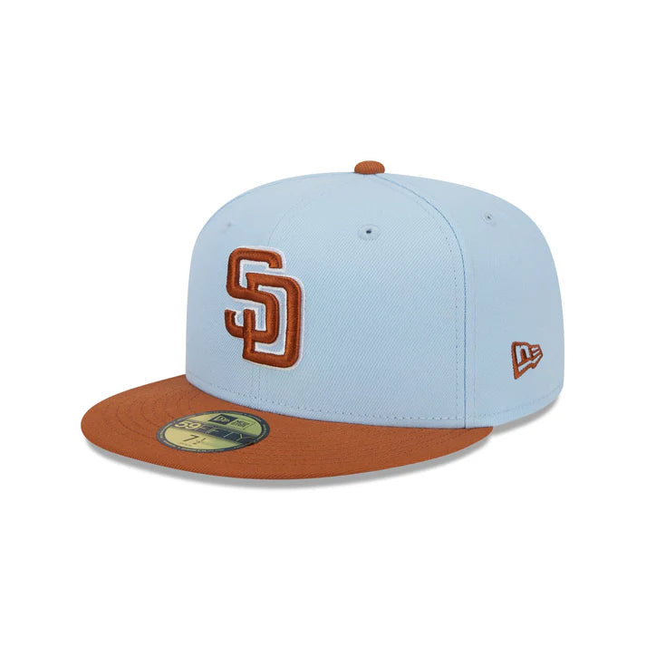 New Era San Diego Padres Color Pack 59FIFTY Fitted Hat-Light Blue/Rust Orange