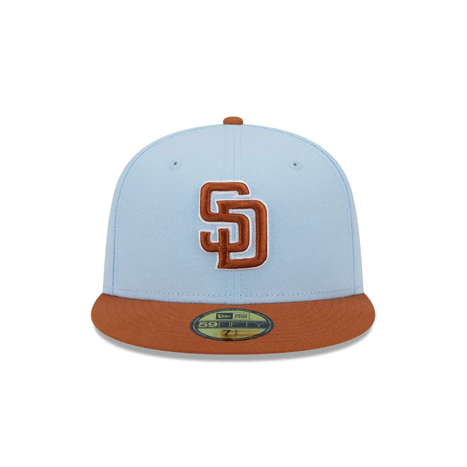 New Era San Diego Padres Color Pack 59FIFTY Fitted Hat-Light Blue/Rust Orange