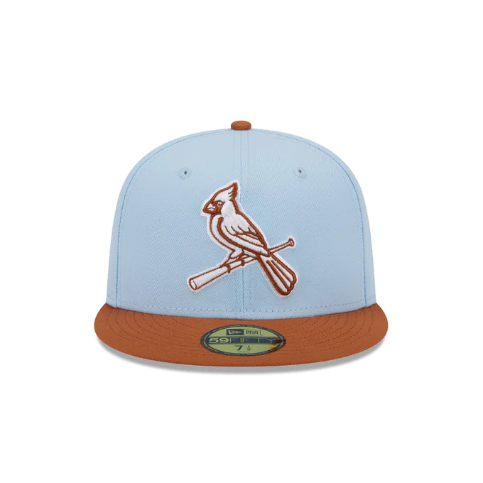 New Era St. Louis Cardinals Color Pack 59FIFTY Fitted Hat-Light Blue/Rust Orange