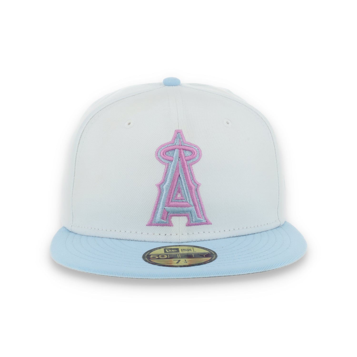 New Era Los Angeles Angels Color Pack 59FIFTY Fitted Hat-White/Light Blue Pink