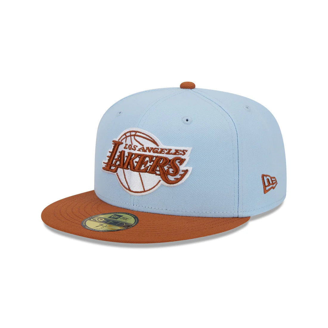 New Era Los Angeles Lakers Color Pack 59FIFTY Fitted Hat-Light Blue/Rust Orange