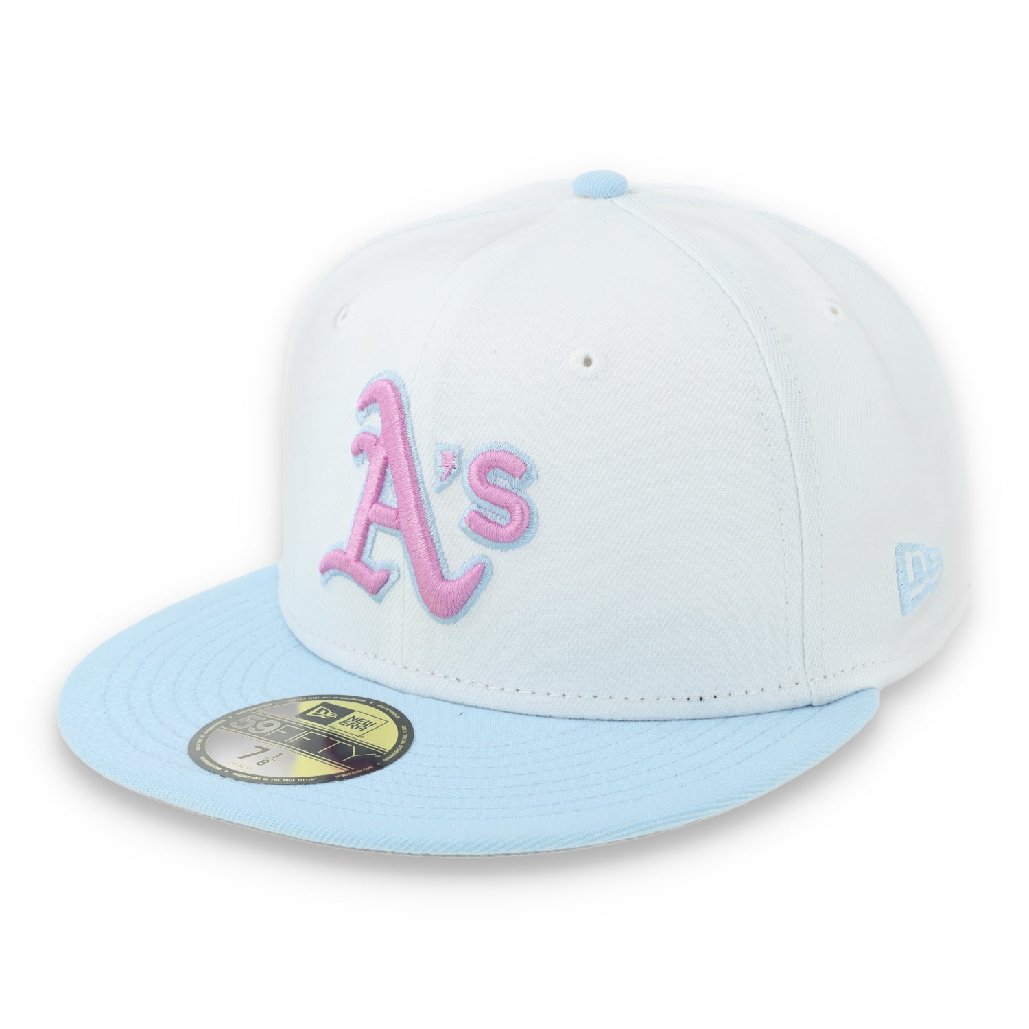 New Era Oakland Athletics Color Pack 59FIFTY Fitted Hat-White/Light Blue /Pink