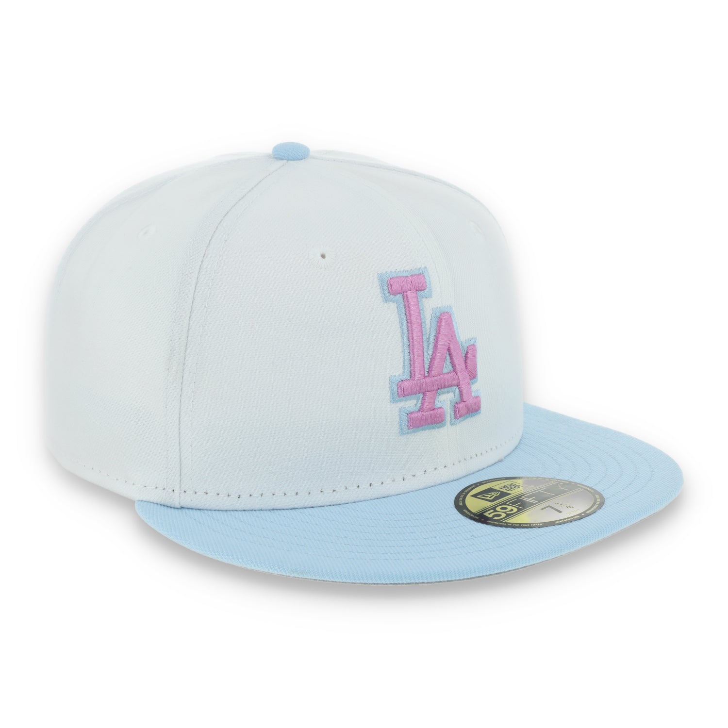 New Era  Los Angeles Dodgers Color Pack 59FIFTY Fitted Hat-White/Light Blue /Pink