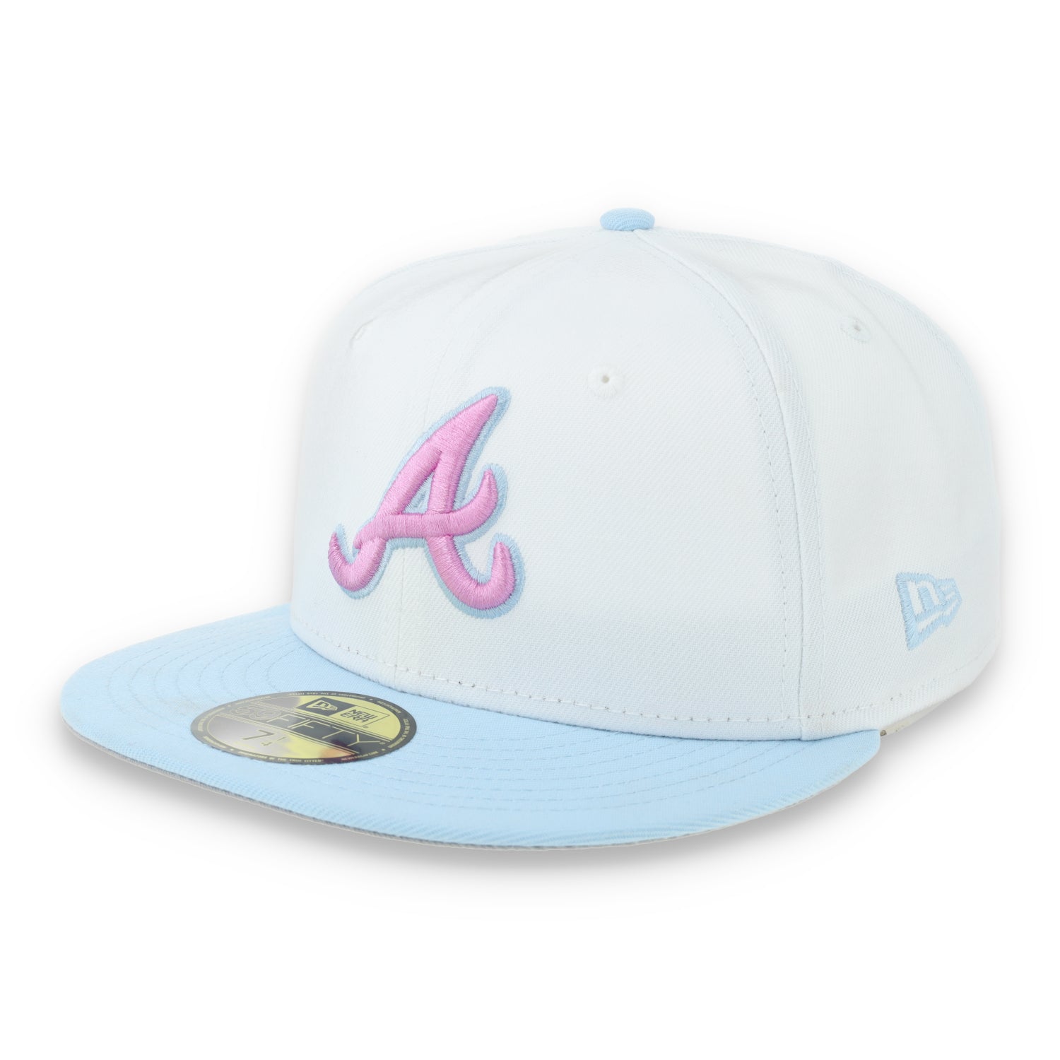 New Era Atlanta Braves Color Pack 59FIFTY Fitted Hat-White/Light Blue /Pink