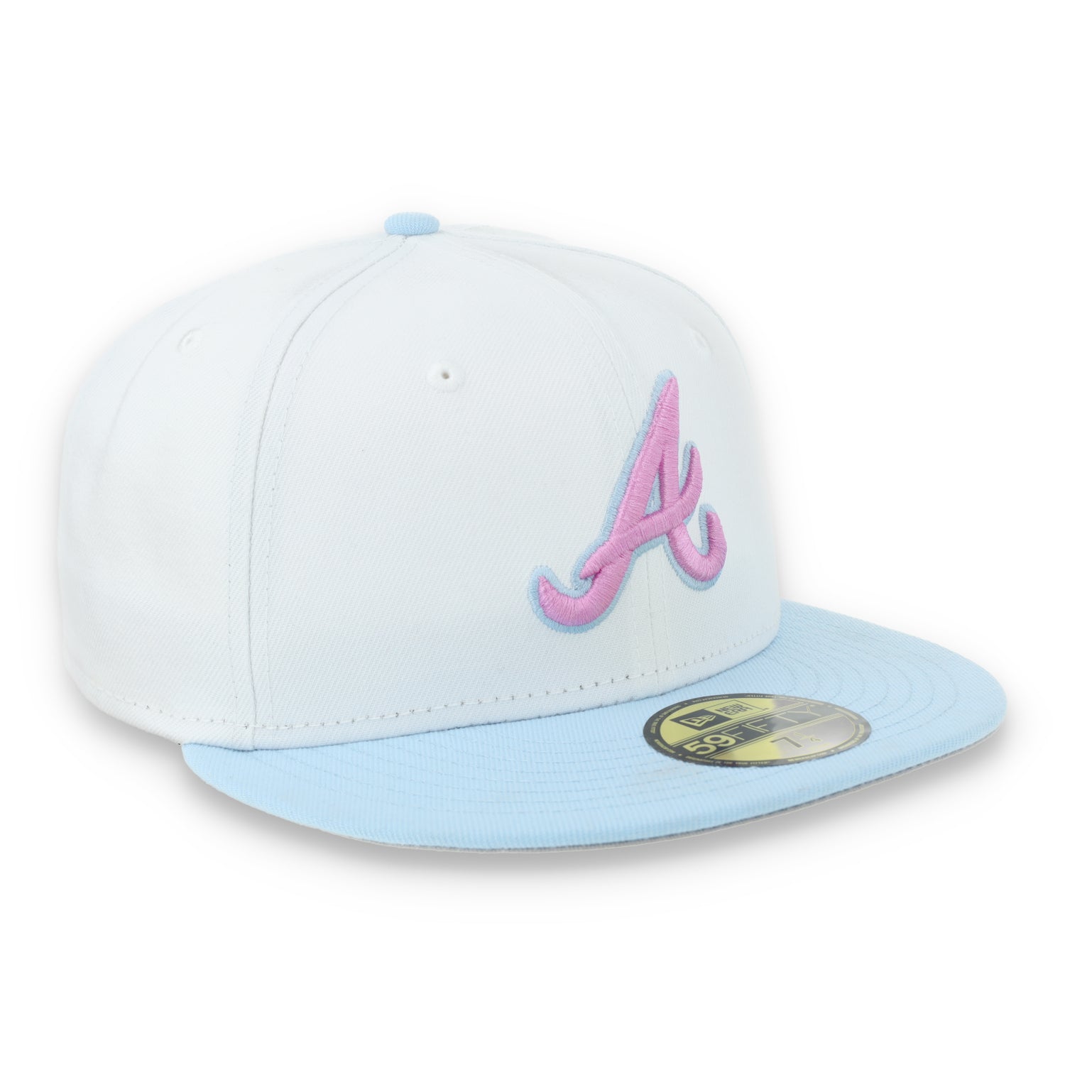 New Era Atlanta Braves Color Pack 59FIFTY Fitted Hat-White/Light Blue /Pink