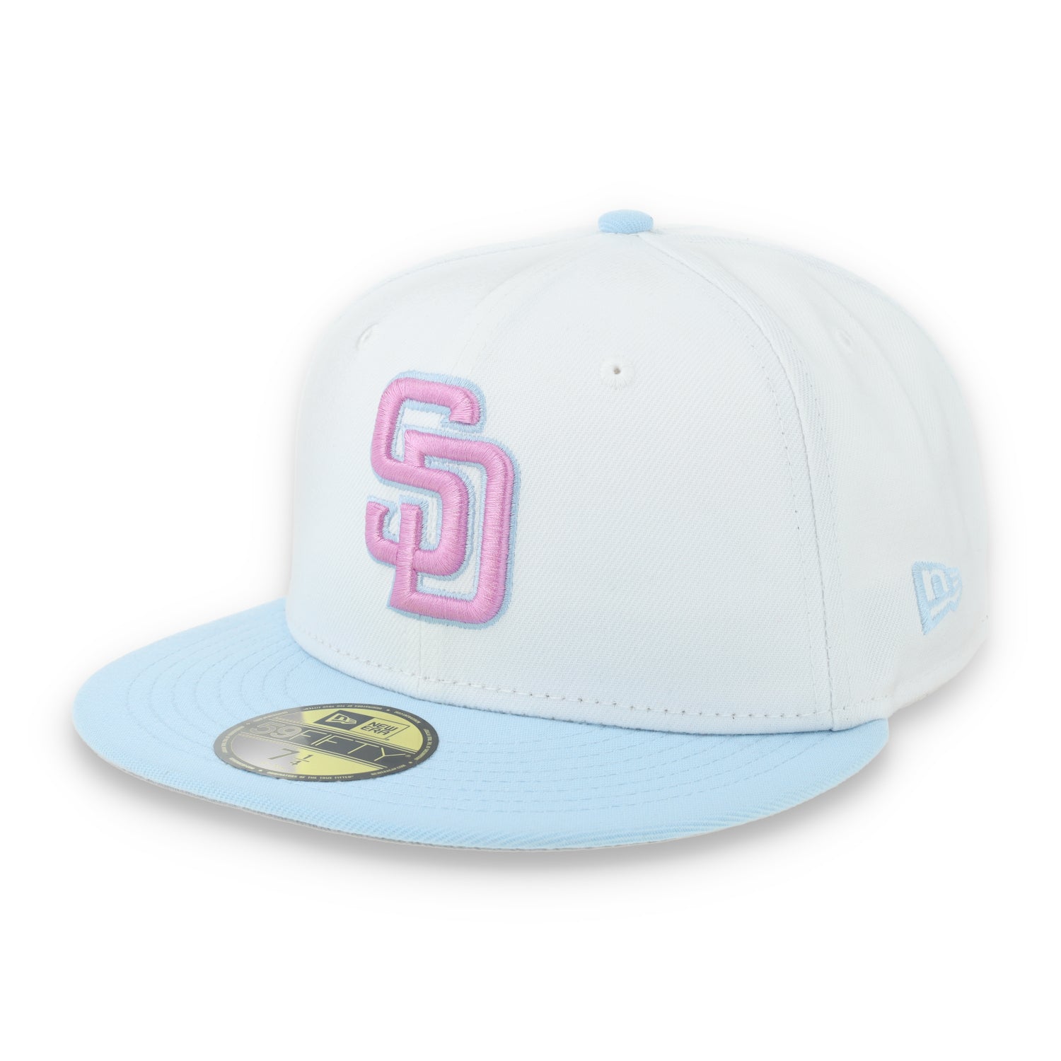 New Era San Diego Padres Color Pack 59FIFTY Fitted Hat-White/Light Blue /Pink