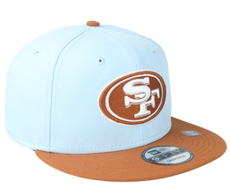 New Era San Francisco 49ers 2-Tone Color Pack 9FIFTY Snapback Hat -Light Blue/Rust